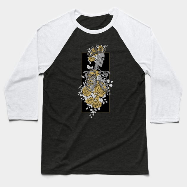 The Empress Skeleton Baseball T-Shirt by Jess Adams